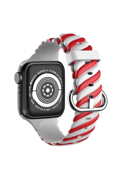 Pazariz Apple Watch Uyumlu2 3 4 5 6 7 Se 38mm 40mm 41mm Spor Renkli Örgü Silikon Kayış Kordon ürün görseli 1
