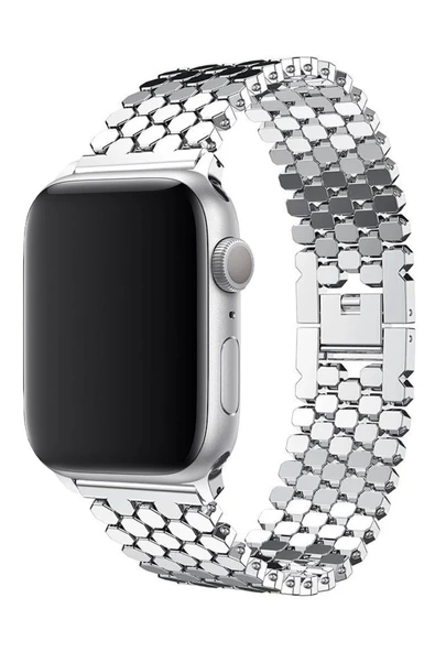 Pazariz Apple Watch Uyumluultra 3 4 5 6 7 8 Se 42 44 45 49mm Kordon Bal Peteği Çelik Loop - 2