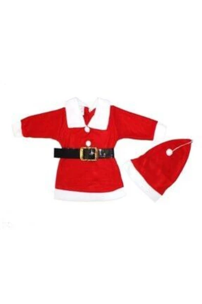 Pazariz Kız Çocuk Kırmızı Noel Baba Elbise