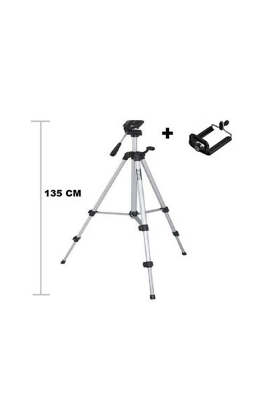 Pazariz Tripod : Telefon Ve Kamera Tutucu Ayak + Telefon Tutucu - 105cm - 2