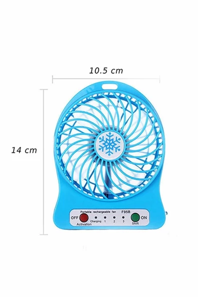 Pazariz Masaüstü Şarj Edilebilir 1200mah Usb Fan Vantilatör - 2