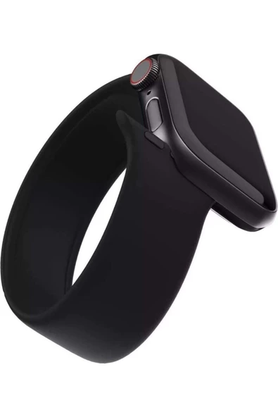Pazariz Apple Watch Uyumluseries 8 41mm Kordon, Silicone Elastic Band (size, 135mm) Kırmızı - Resim 3