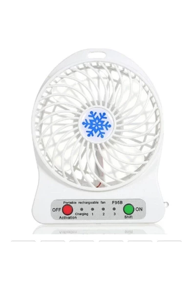 Pazariz 3 Kademeli Şarjlı Masa Üstü Usb Mini Taşınabilir Vantilatör Fan - Resim 3
