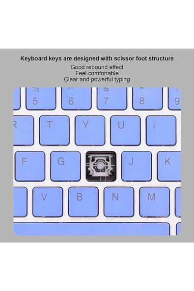 Pazariz Klavye Mouse Seti Klavye Mouse Set Mini Kablosuz 2.4G Wirelless Multimedya Beyaz - Resim 2