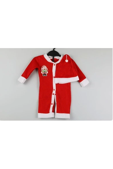 Pazariz Pembecin  Bebek Noel Elbise Noel Baba Kıyafeti Kostümü - 3