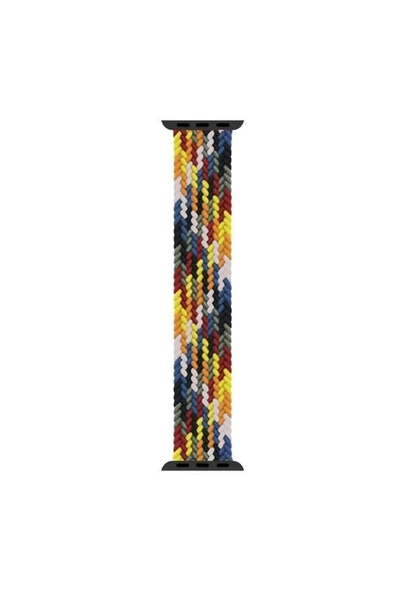 Pazariz Apple Watch Uyumluseries 8 45mm Kordon, (size, 147mm) Braided Band Multi Color