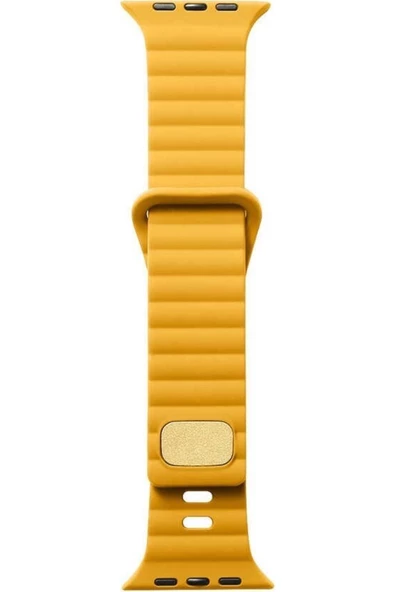 Pazariz Apple Watch Uyumluseries 8 41mm Kordon Silikon Metal Tokalı Ayarlanair Krd73 Sarı ürün görseli
