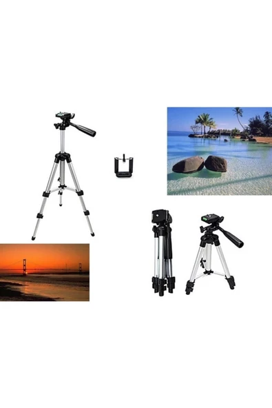Pazariz Tripod : Telefon Ve Kamera Tutucu Ayak + Telefon Tutucu - 105cm - 3