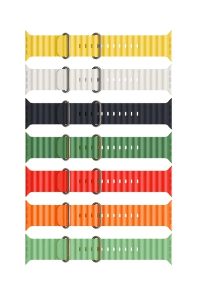 Pazariz Apple Watch Uyumluultra 8/se/7/6/5/4/3/2/1 Tüm Seriyle 49mm Premium Lansman Silikon Kordon - Resim 3