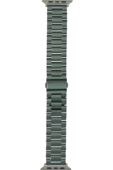 Pazariz Apple Watch Uyumluseries 8 45mm Kordon Hasır Metal Örgülü Ayarlanair Siyah - Resim 2