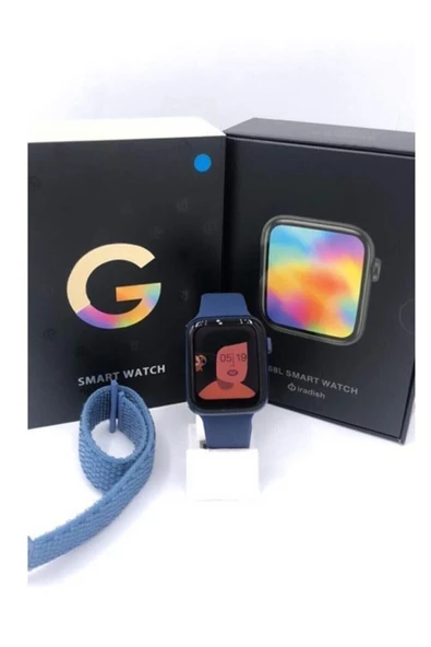 Pazariz G68l Smart Watch 6s Akıllı Saat Yan Tuşlar Aktif Uygulama – Çift Kordon Mavi - Resim 2