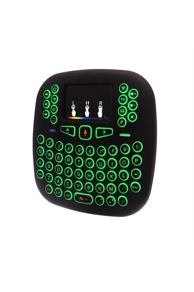 Pazariz 2.4ghz I18 Mini Kablosuz Klavye Touch Pad Işıklı Klavye