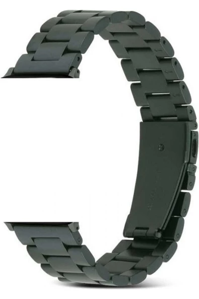 Pazariz Apple Watch Uyumluseries 8 45mm Kordon Metal Sıralı Kordon Siyah - Resim 3