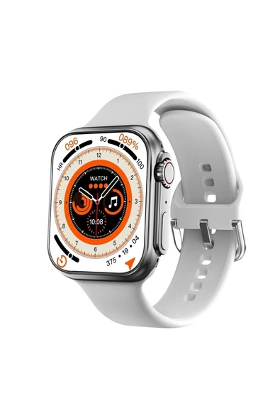 Pazariz Gs8 Watch 8 Ultra Akıllı Saat Beyaz Watch + Beyaz Pro4 Benzeri Bluetooth Kulaklık Hediye - 3