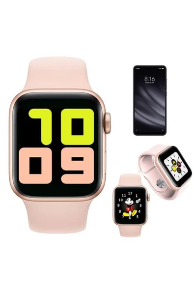 Pazariz T500 Akıllı Saat Ios android Uyumlu Samrt Watch Pembe