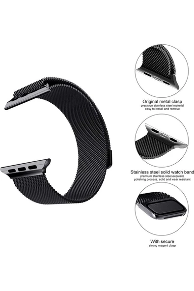 Pazariz Apple Watch Uyumluseries 8 41mm Kordon, Metal Kırmızı - Resim 3