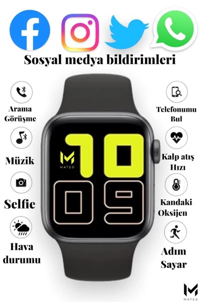 Pazariz Akıllı Saat L800 Aırpods I12 Kablosuz Kulaklık Ikili Beyaz Set - Resim 2