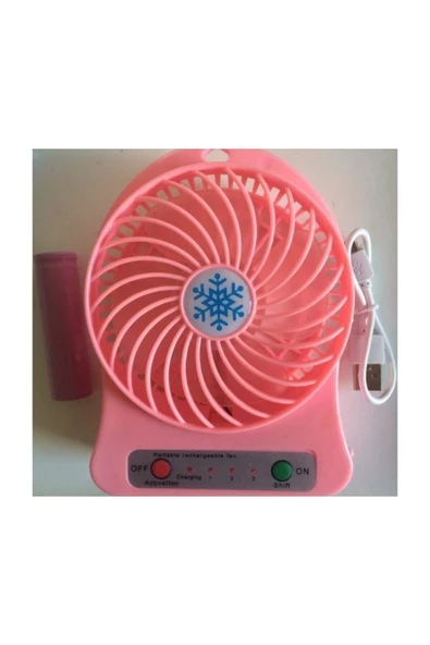 Pazariz Şarjlı Taşınabilir Mini Masa Üstü El Fanı Vantilatör Tuşlu ürün görseli 1