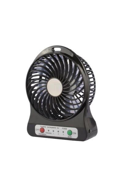 Pazariz 3 Kademeli Şarjlı Masa Üstü Usb Mini Taşınabilir Vantilatör Fan Siyah
