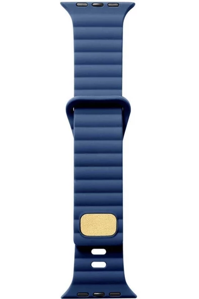 Pazariz Apple Watch Uyumluseries 8 45mm Kordon Silikon Metal Tokalı Ayarlanair Krd73 Lacivert ürün görseli 1
