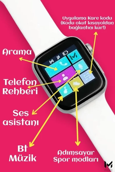 Pazariz Akıllı Saat Nabız Ve Tansiyon Ölçer Arama Özellikli Çift Tuş Aktif T500 Son Sürüm Ios/androıd Uymlu - Resim 3