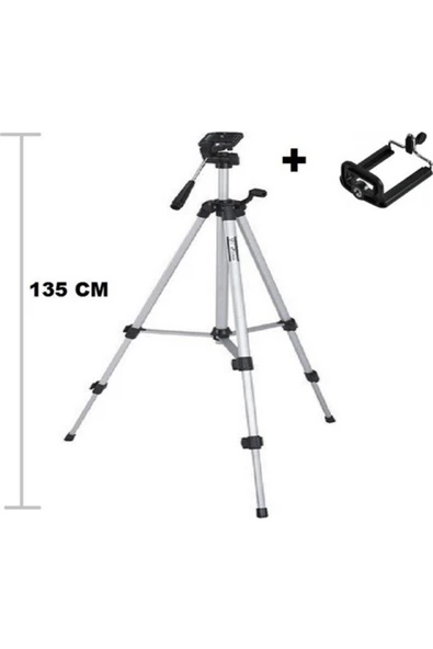 Pazariz Tripod : Telefon Ve Kamera Tutucu Ayak + Telefon Tutucu - Dev Boy - 2
