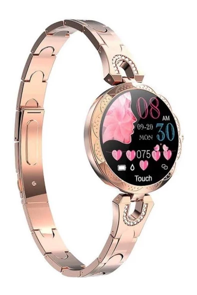 Pazariz Kadın Akıllı Bileklik Nabız Ölçer Su Geçirmez Kalori Saat Ak15 Altın ürün görseli 1