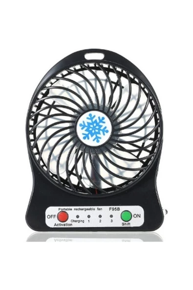Pazariz 3 Kademeli Şarjlı Masa Üstü Usb Mini Taşınabilir Vantilatör Fan - Resim 2
