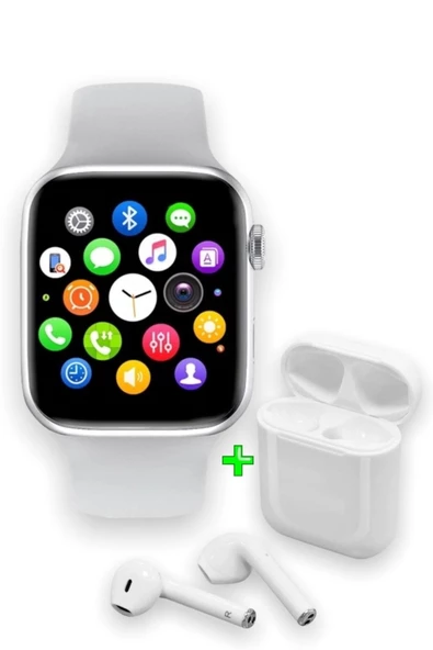 Pazariz Akıllı Saat L800 Aırpods I12 Kablosuz Kulaklık Ikili Beyaz Set ürün görseli