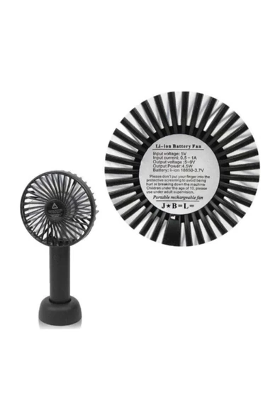 Pazariz Toprock Masa Üstü Taşınabilir Vantilatör Şarj Edilebilir 3 Kademeli - Resim 2