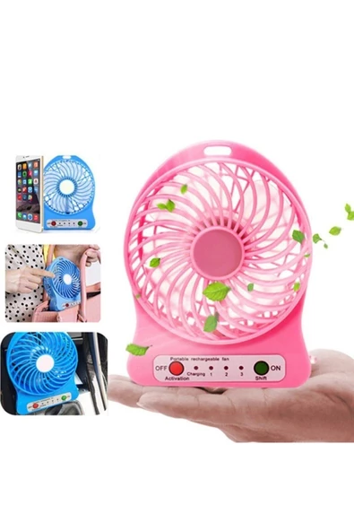 Pazariz Şarjlı Vantilatör Mini Fan Seyahat Tipi Serinletici Soğutucu Masaüstü Laptop Notebook Usb Fan