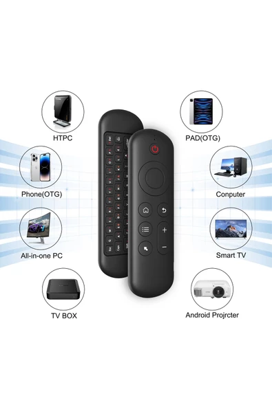 Pazariz ® 2.4ghz Klavye Sesle Kumanda Jiroskop Air Mouse Akıllı Tv Android Box Klavye Uzaktan Kumanda - 3