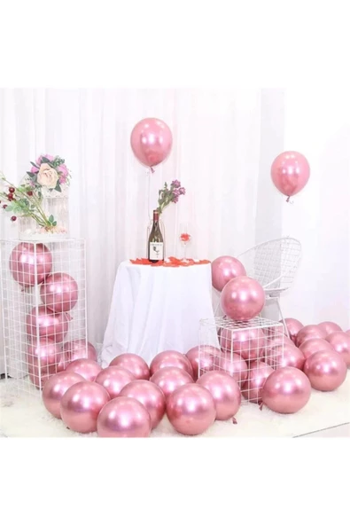 Pazariz 10 Adet Krom Balon Pempe Lüks Doğum Günü Balonu