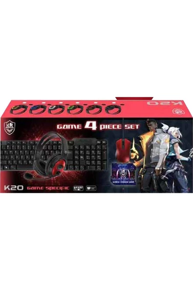 Pazariz ® Oyuncu Seti Klavye+mouse Mouse Pad+kulaklık K20