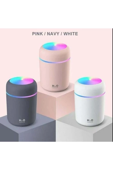 Pazariz H2o Led Işıklı Mini Oda Hava Nemlendirici Ve Taşınabilir Buhar Makinesi - 2
