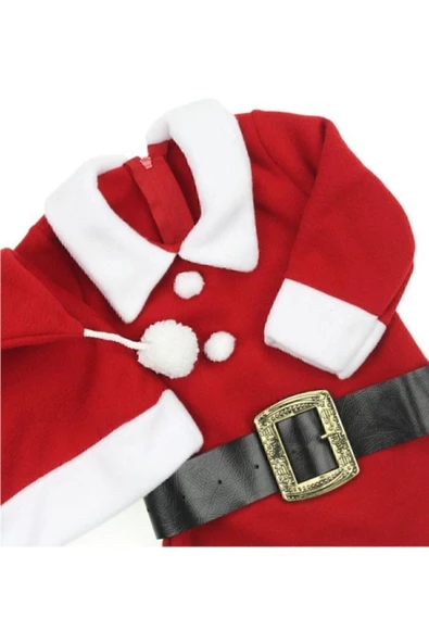 Pazariz Kız Çocuk Kırmızı Noel Anne Yılbaşı Elbisesi Kostümü - 2