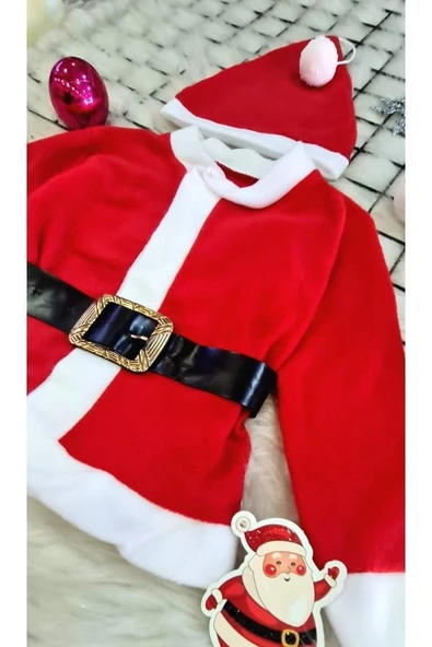 Pazariz Bebek Yeni Yıl Noel Baba Kostüm Yılbaşı Takımı - 3