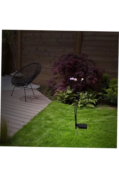 Pazariz 8 Led'li Güneş Enerjili Bahçe Aydınlatması Lamba Solar Renkli Işık Ateş Böceği Süs Çiçeği - Resim 2