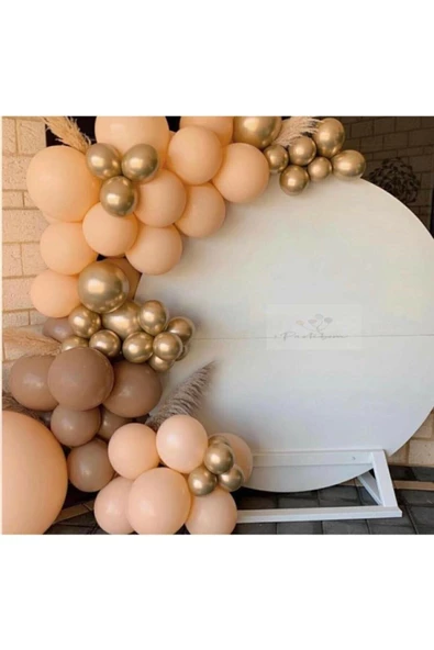 Pazariz Krom Gold Karamel Kahve Somon Renkte Balon Zinciri 100 Adet