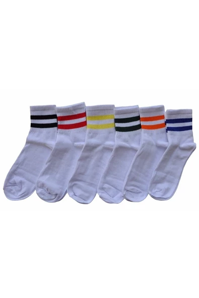 Pazariz Çizgili Kolej Çorap 6 Lı ürün görseli 1