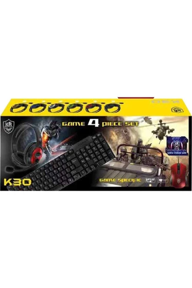 Pazariz ® Oyuncu Seti Klavye+mouse Mouse Pad+kulaklık Gaming Set K30