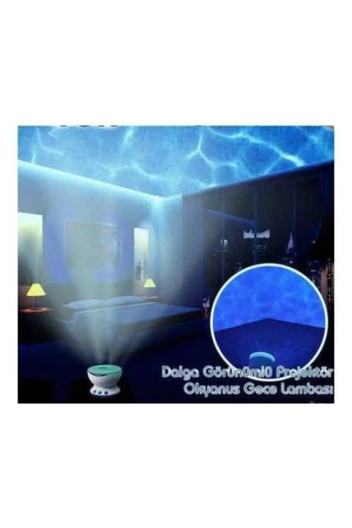 Pazariz Dalga Görünümlü Okyanus Gece Lambası Projektör