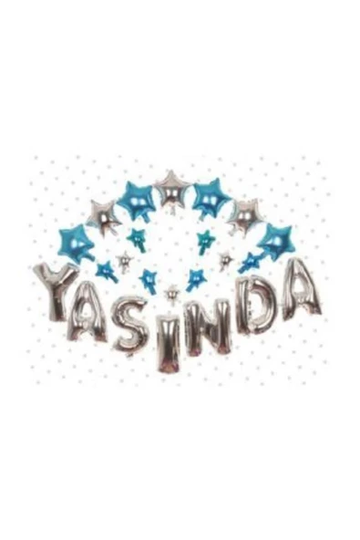 Pazariz Yaşında Folyo Balon Seti Gümüş-mavi