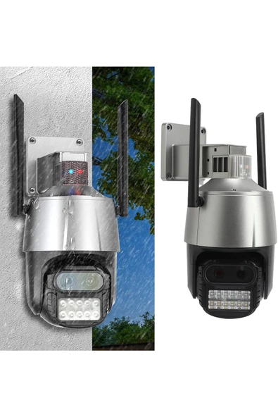 Pazariz Pazarız Dış Mekan Güvenlik Kamerası 360° Wifi Kamera,Çift Lensli Su Geçirmez 8x Hybrit Zoom 45 - 2