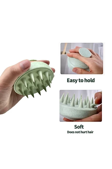 Pazariz Yumuşak Silikon Uçlu Saç Derisi Masaj Tarağı Aleti Saç Yıkama Tarağı Fırçası ürün görseli 1