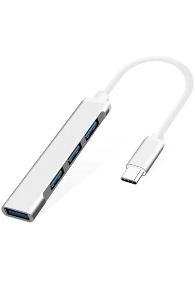 Pazariz Type-c To Usb Hub 4 Port Çoklayıcı Macbook Ile Uyumlu Çoğaltıcı Adaptör