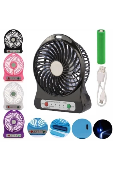 Pazariz 3 Kademeli Masaüstü Ve Araç Mini Fan Pervane Şarjlı