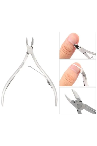 Pazariz Çelik İnce Uçlu Tırnak Kenarı Et Temizleme Manikür Pedikür Pensi - 3
