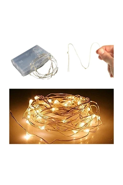 Pazariz Peri Led Ince Tel Pilli Dekoratif Led Işık Süs 3 M - Resim 3