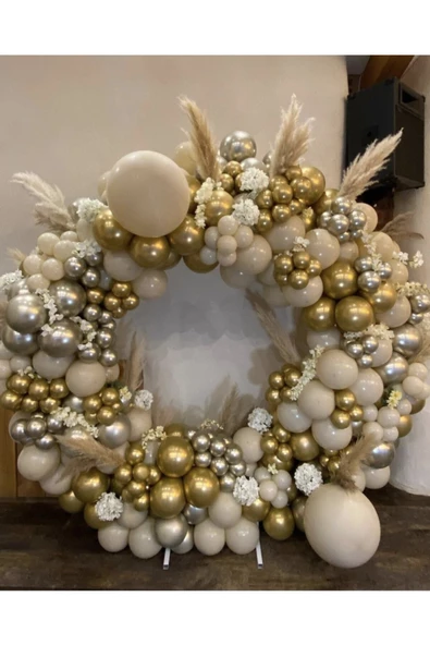 Pazariz Krom Gold Krom Gümüş Ve Deniz Kumu Balon Zinciri 100 Adet - 1